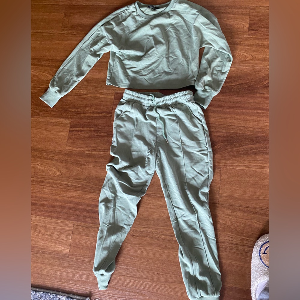 Sage green sweat set